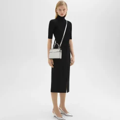 Theory Small Top Handle Bag In Metallic Leather-Women Bags