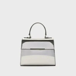 Theory Small Top Handle Bag In Metallic Leather-Women Bags