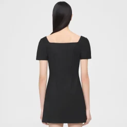 Theory Square Neck Mini Dress In Cotton-Blend-Women Dresses