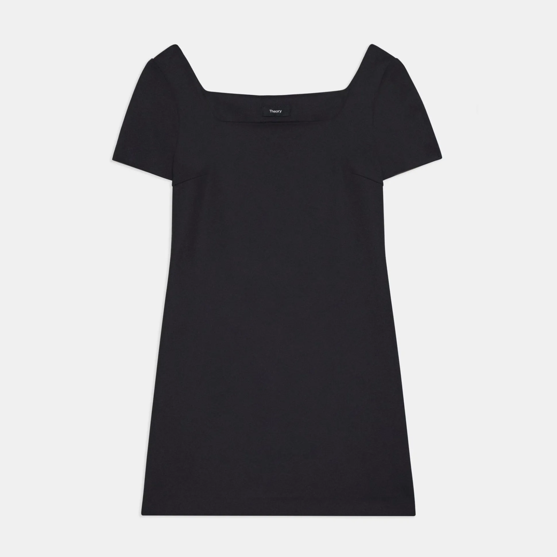 Theory Square Neck Mini Dress In Cotton-Blend-Women Dresses
