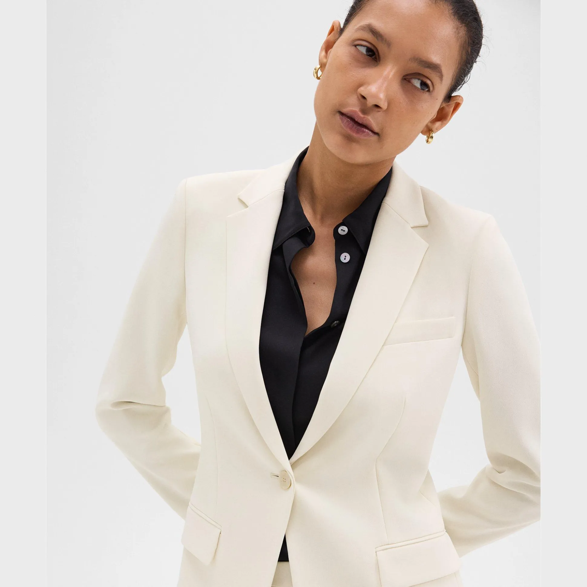 Theory Staple Blazer In Admiral Crepe-Women Suits|Blazers + Jackets