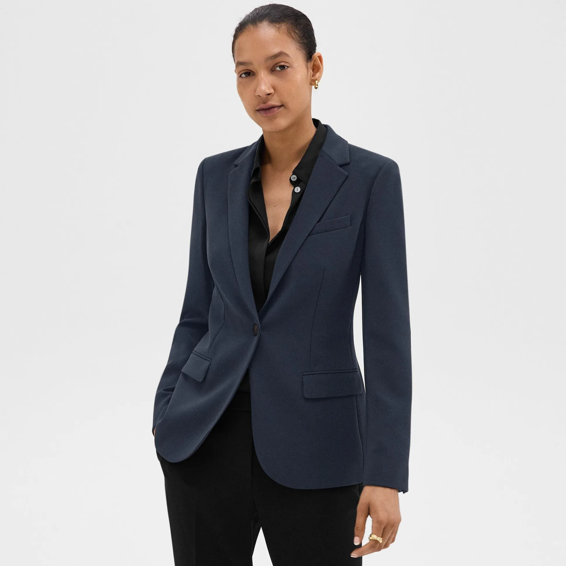 Theory Staple Blazer In Admiral Crepe-Women Suits|Blazers + Jackets