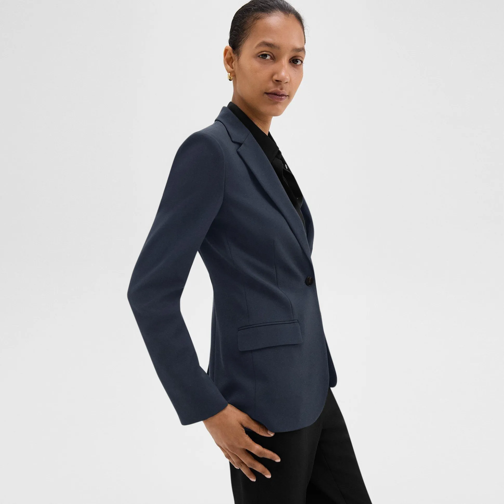 Theory Staple Blazer In Admiral Crepe-Women Suits|Blazers + Jackets