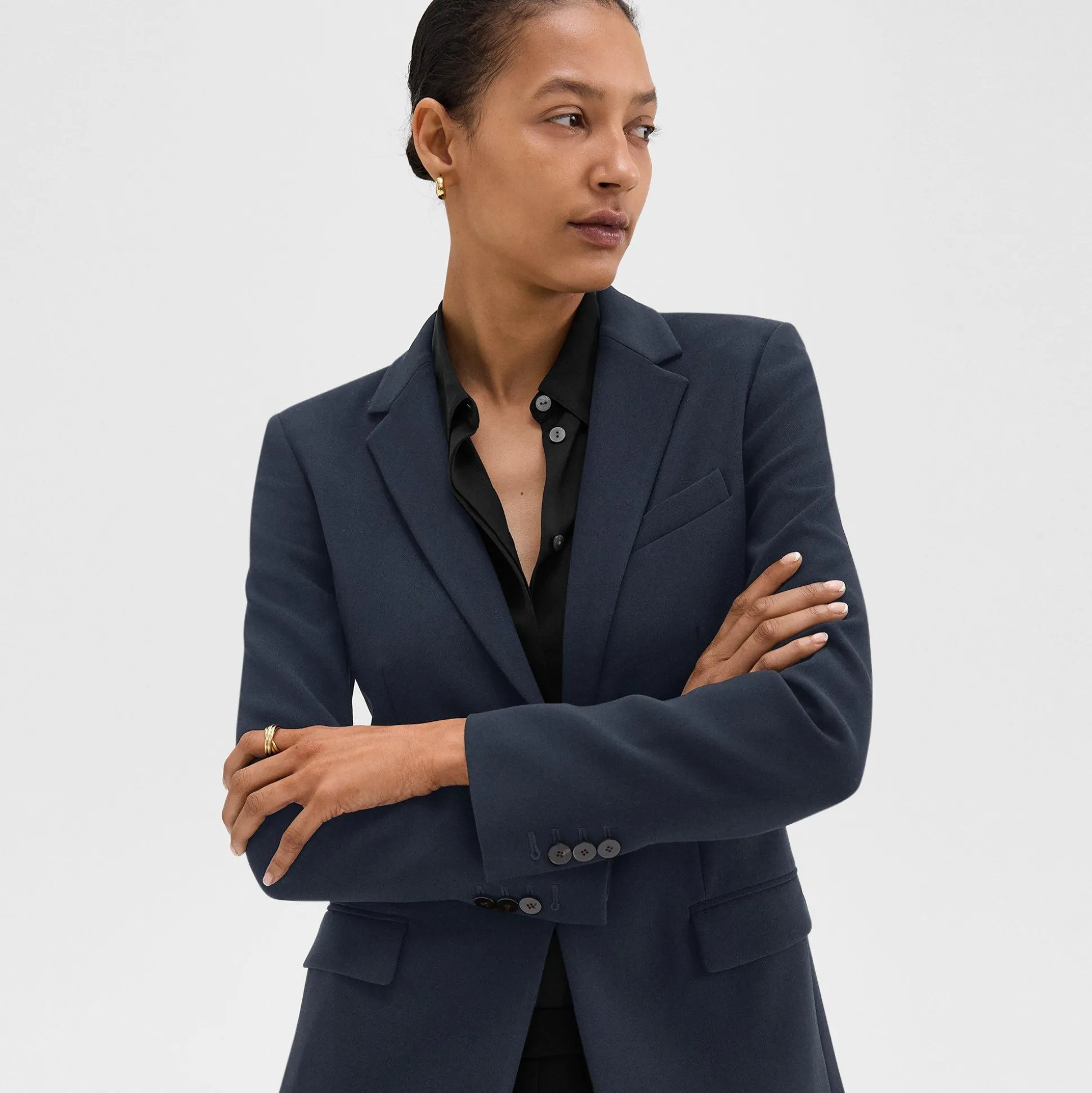 Theory Staple Blazer In Admiral Crepe-Women Suits|Blazers + Jackets