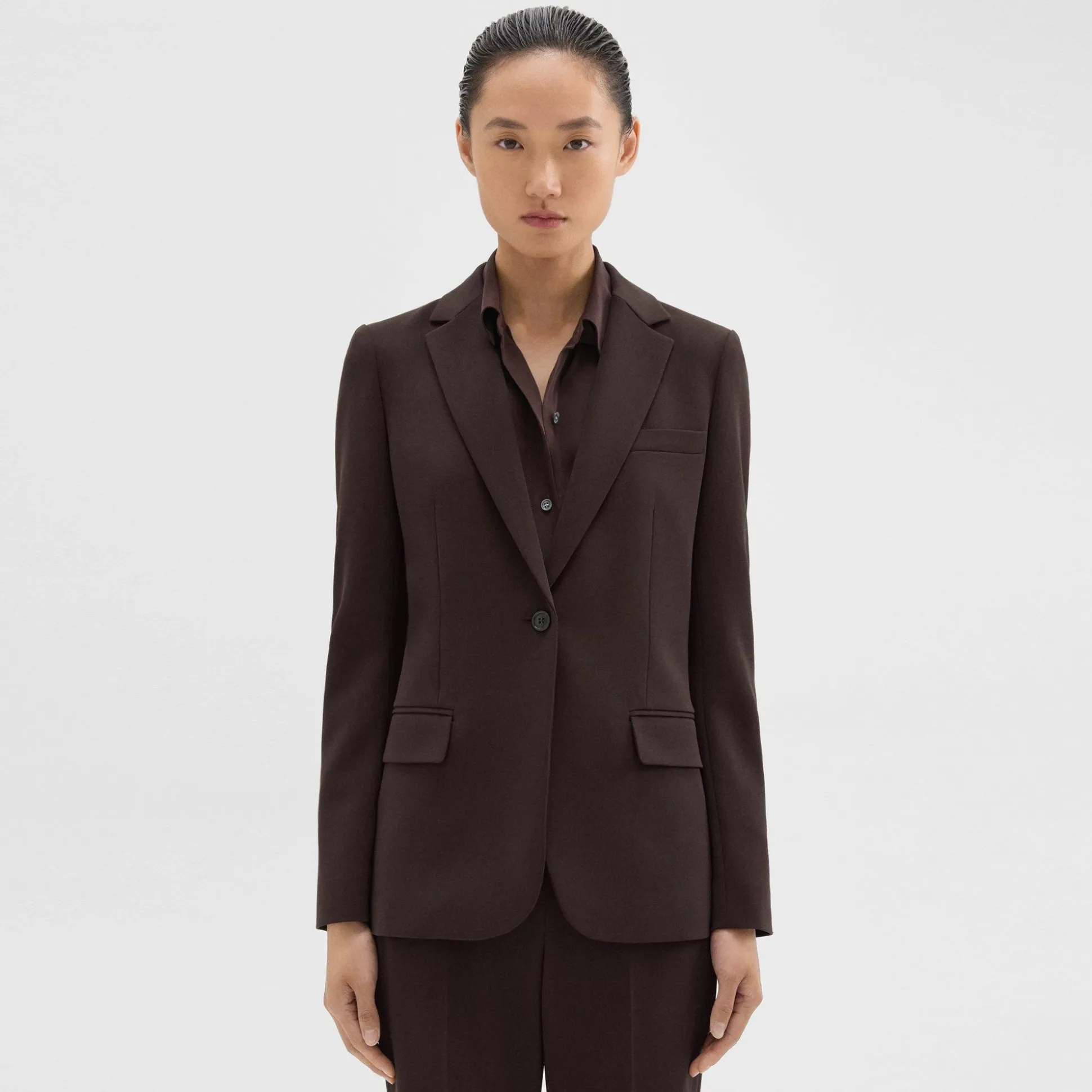 Theory Staple Blazer In Admiral Crepe-Women Suits|Blazers + Jackets