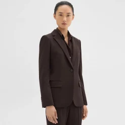 Theory Staple Blazer In Admiral Crepe-Women Suits|Blazers + Jackets
