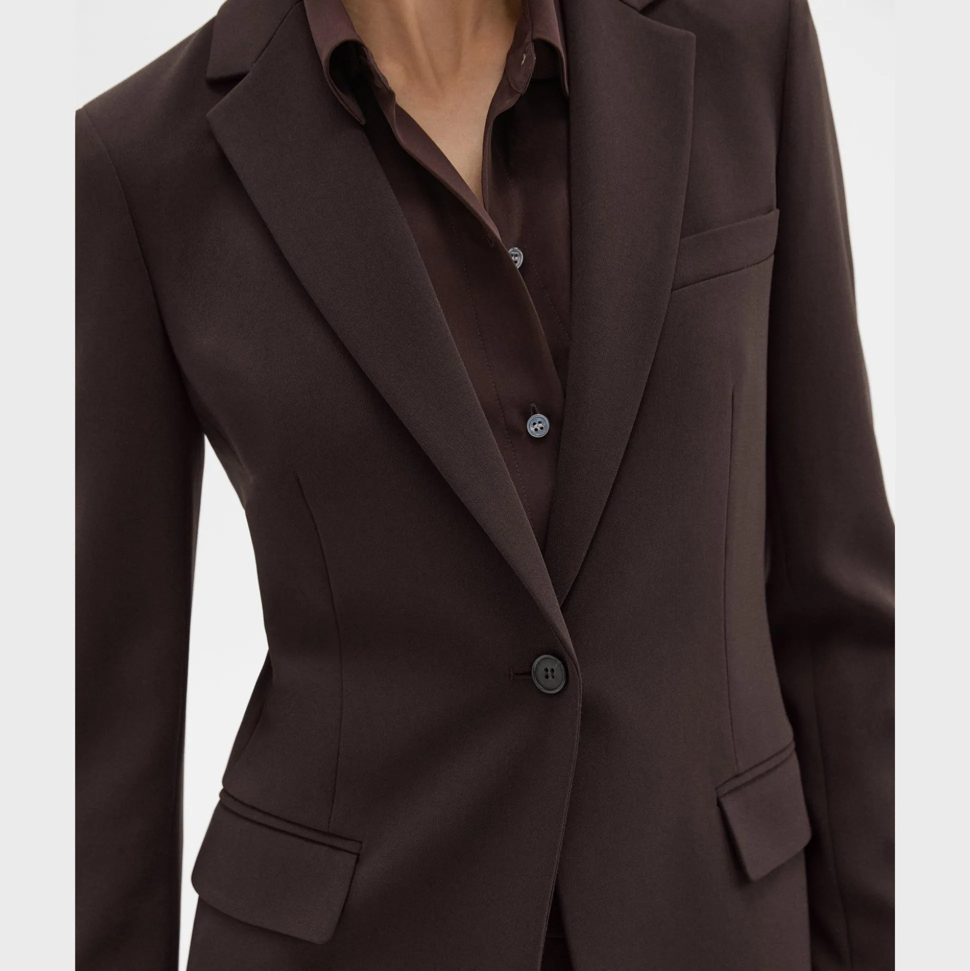 Theory Staple Blazer In Admiral Crepe-Women Suits|Blazers + Jackets