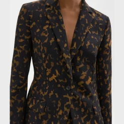 Theory Staple Blazer In Tortoiseshell Printed Crepe-Women Suits|Blazers + Jackets