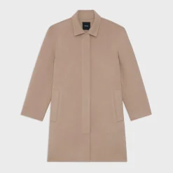 Theory Straight Car Coat In Double-Face Wool-Cashmere-Women Outerwear