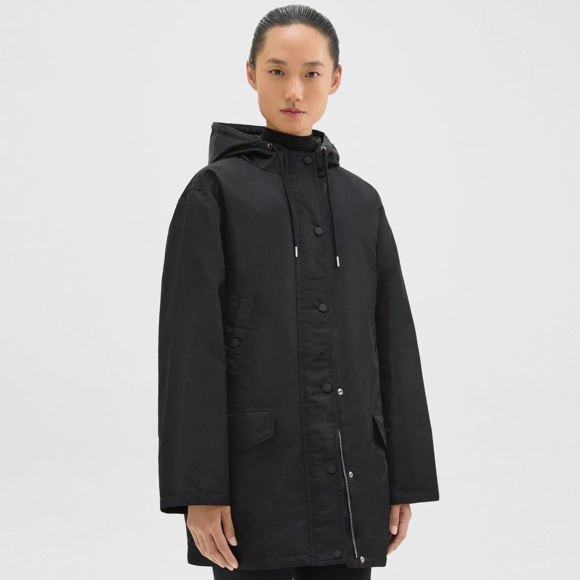 Theory Straight Parka In Recycled Nylon-Women Outerwear