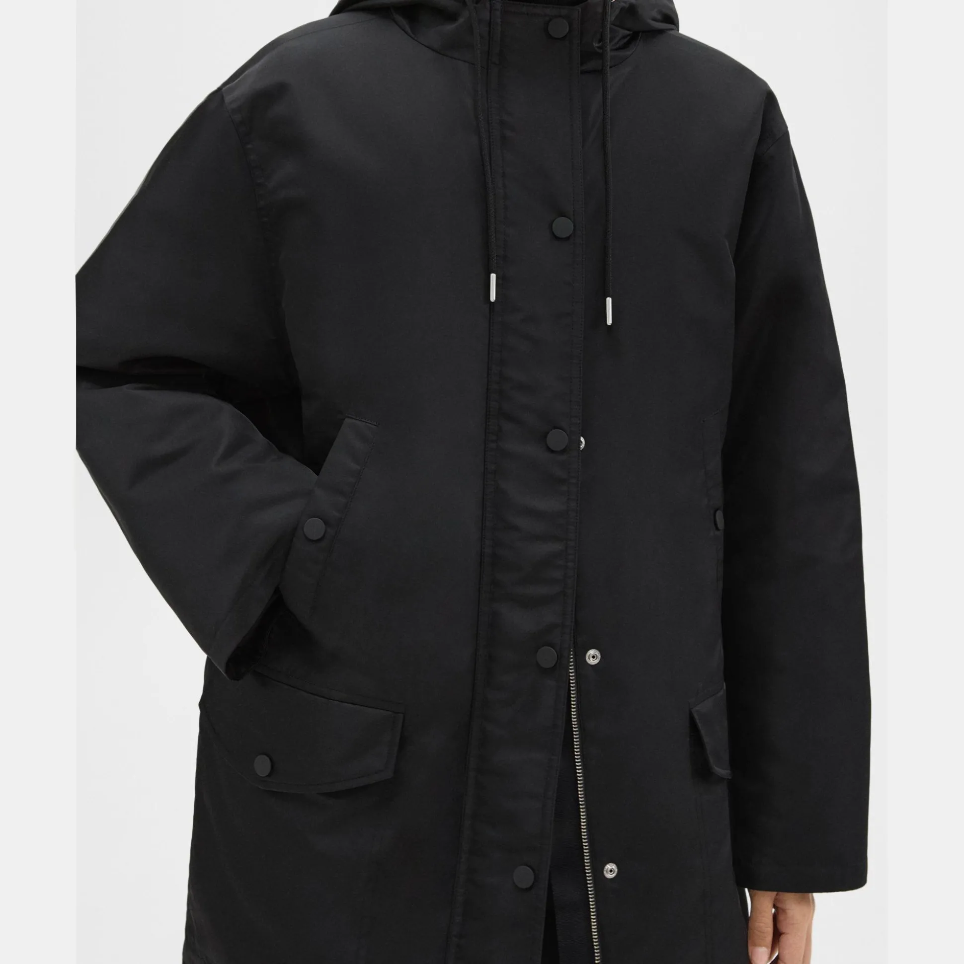 Theory Straight Parka In Recycled Nylon-Women Outerwear
