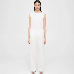 Theory Straight Pull-On Pant In Galena Linen-Women Pants