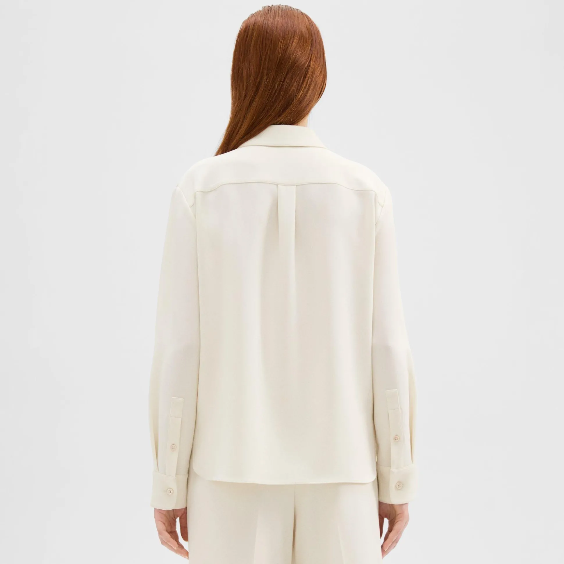 Theory Straight Shirt In Admiral Crepe-Women Tops