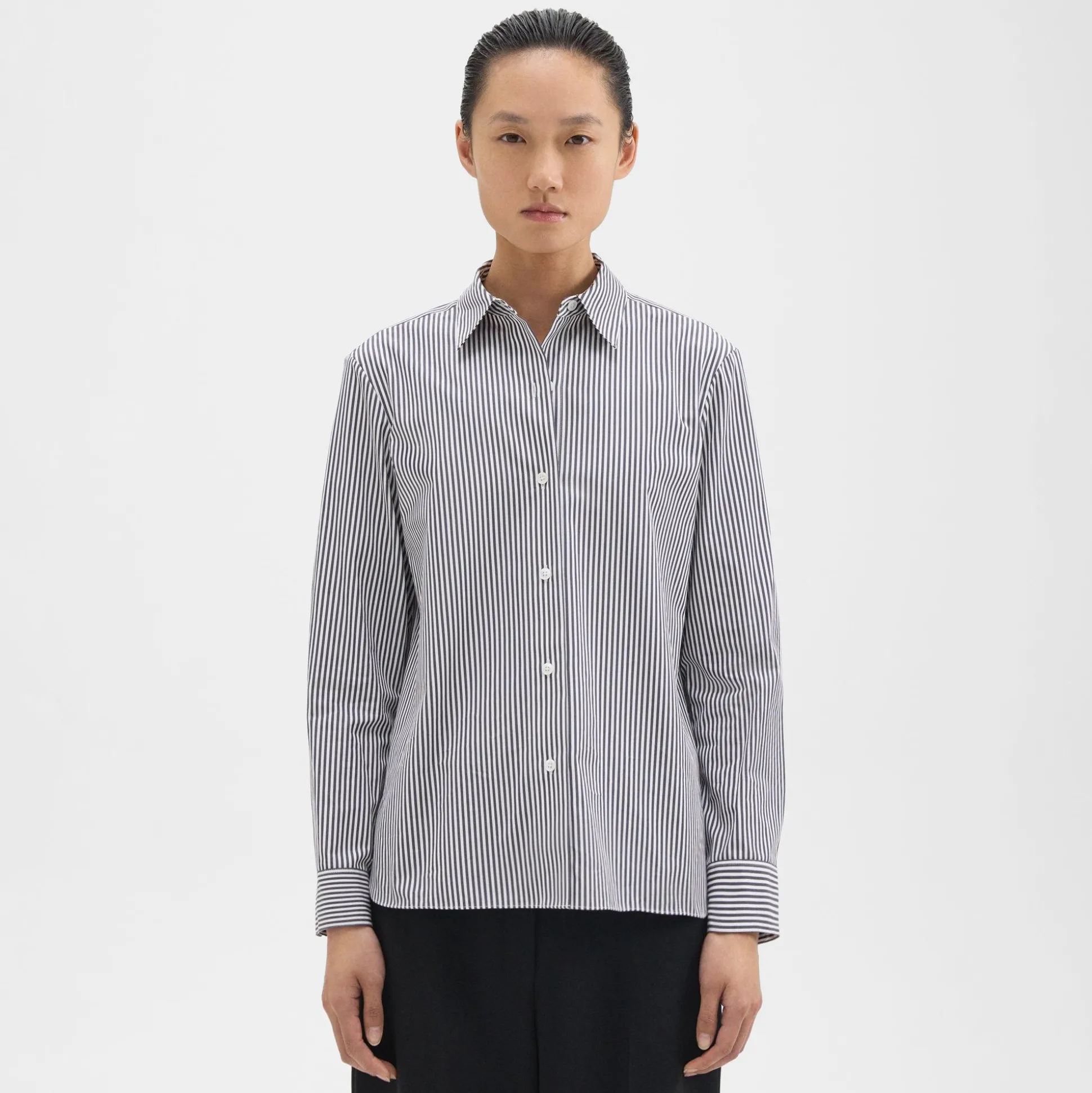 Theory Straight Shirt In Cotton-Women Tops
