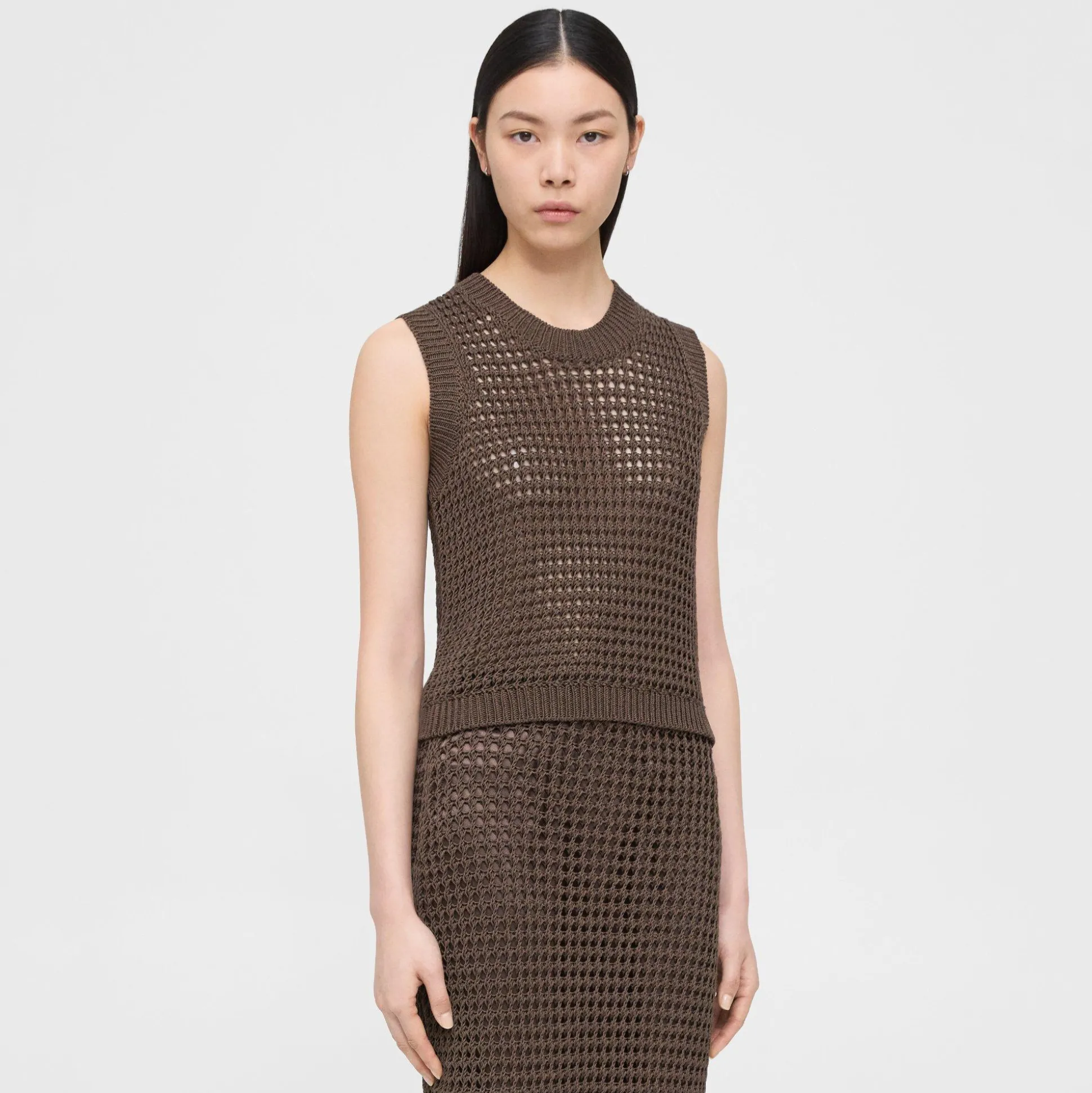 Theory Sweater Vest In Pima Cotton-Women Sweaters + Cardigans
