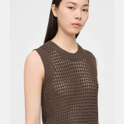 Theory Sweater Vest In Pima Cotton-Women Sweaters + Cardigans