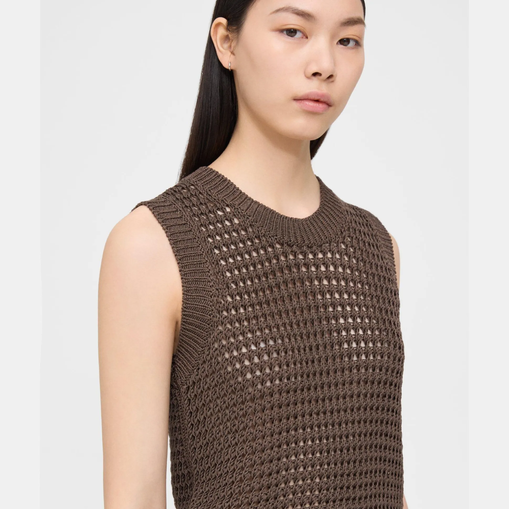 Theory Sweater Vest In Pima Cotton-Women Sweaters + Cardigans