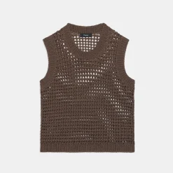 Theory Sweater Vest In Pima Cotton-Women Sweaters + Cardigans
