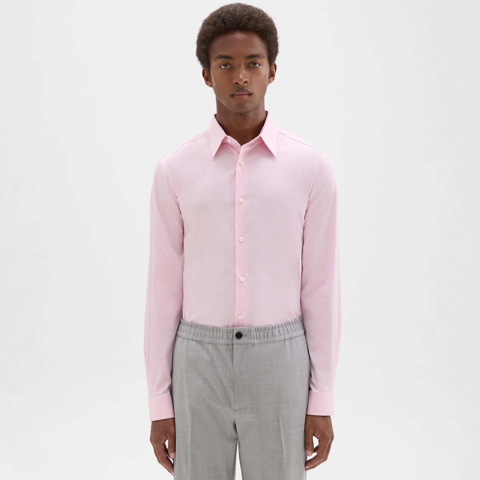 Theory Sylvain Shirt In Good Cotton-Men Shirts