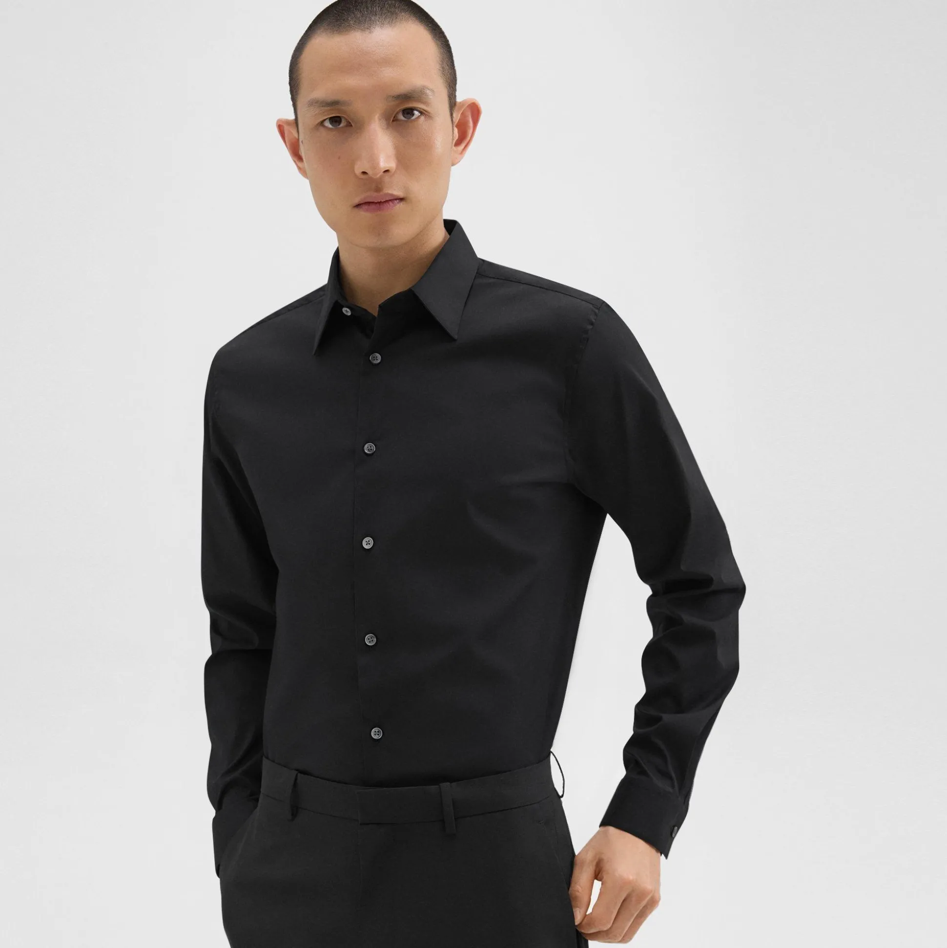 Theory Sylvain Shirt In Good Cotton-Men Shirts