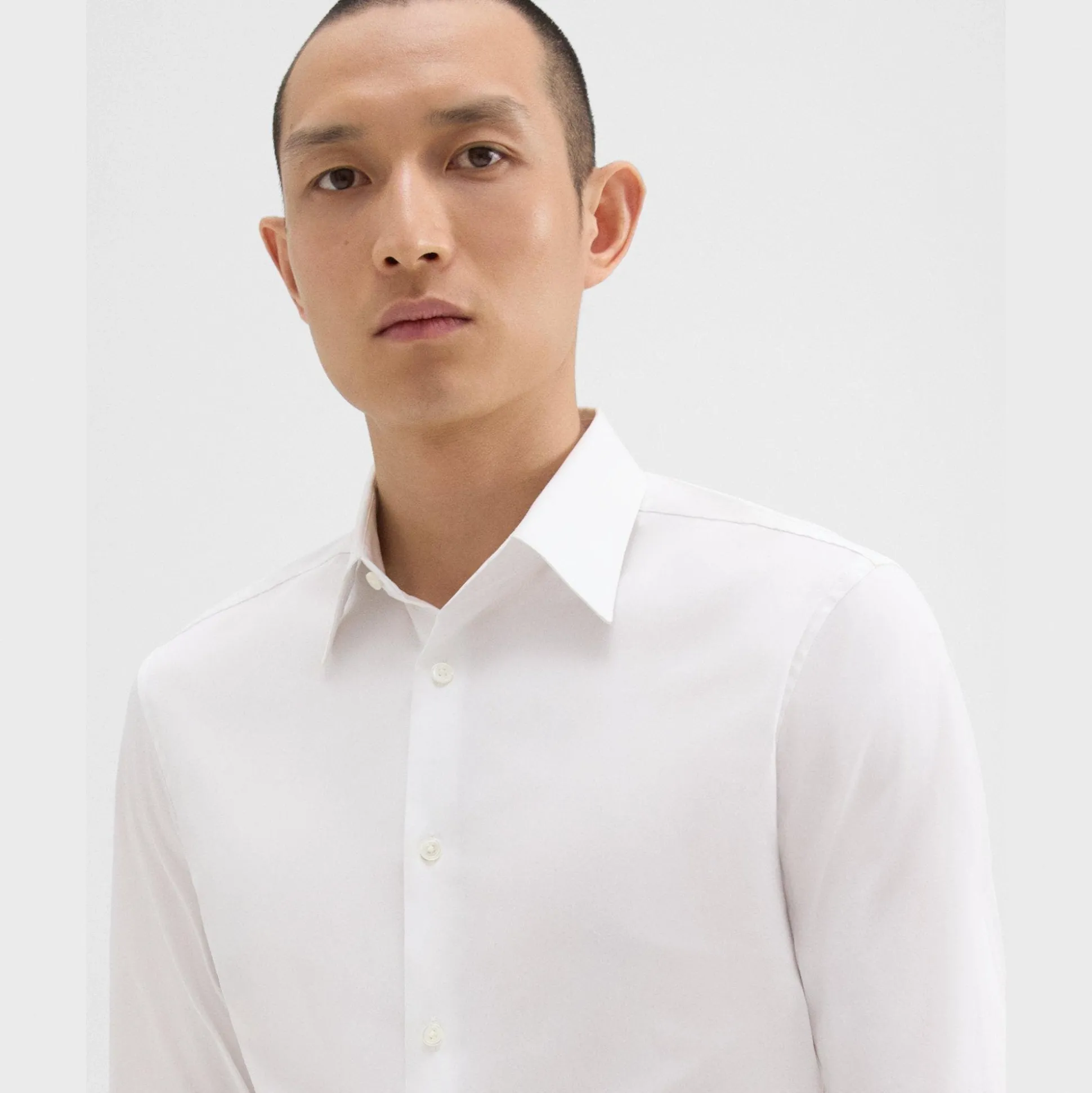 Theory Sylvain Shirt In Good Cotton-Men Shirts
