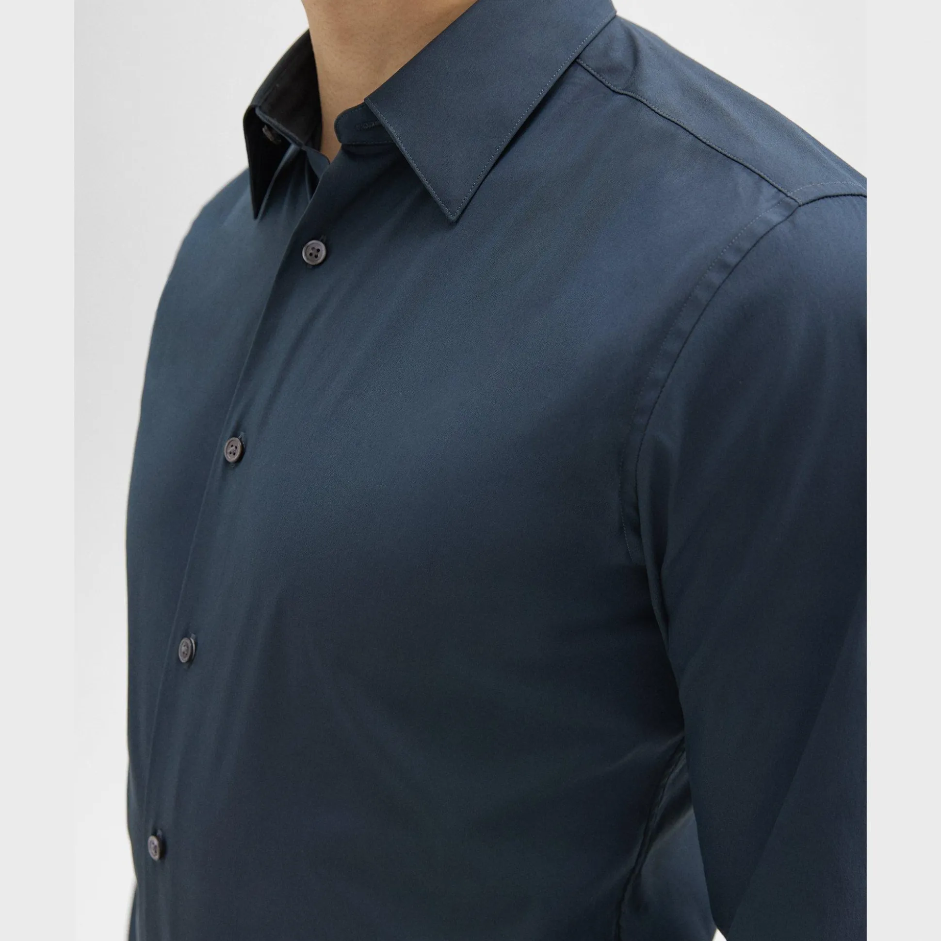 Theory Sylvain Shirt In Good Cotton-Men Shirts