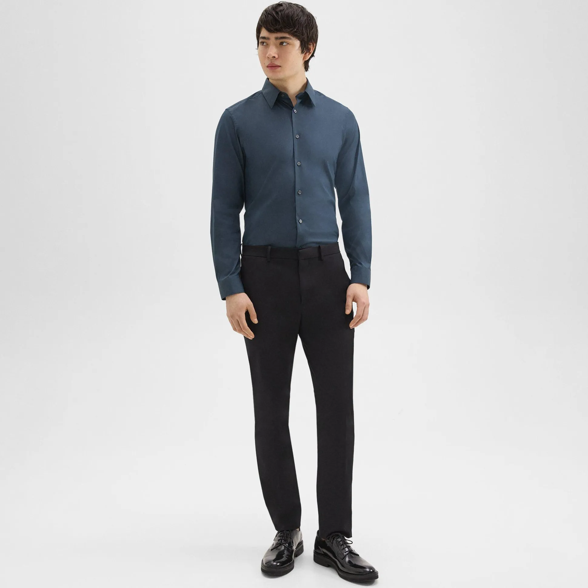 Theory Sylvain Shirt In Good Cotton-Men Shirts