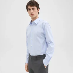 Theory Sylvain Shirt In Good Cotton-Men Shirts