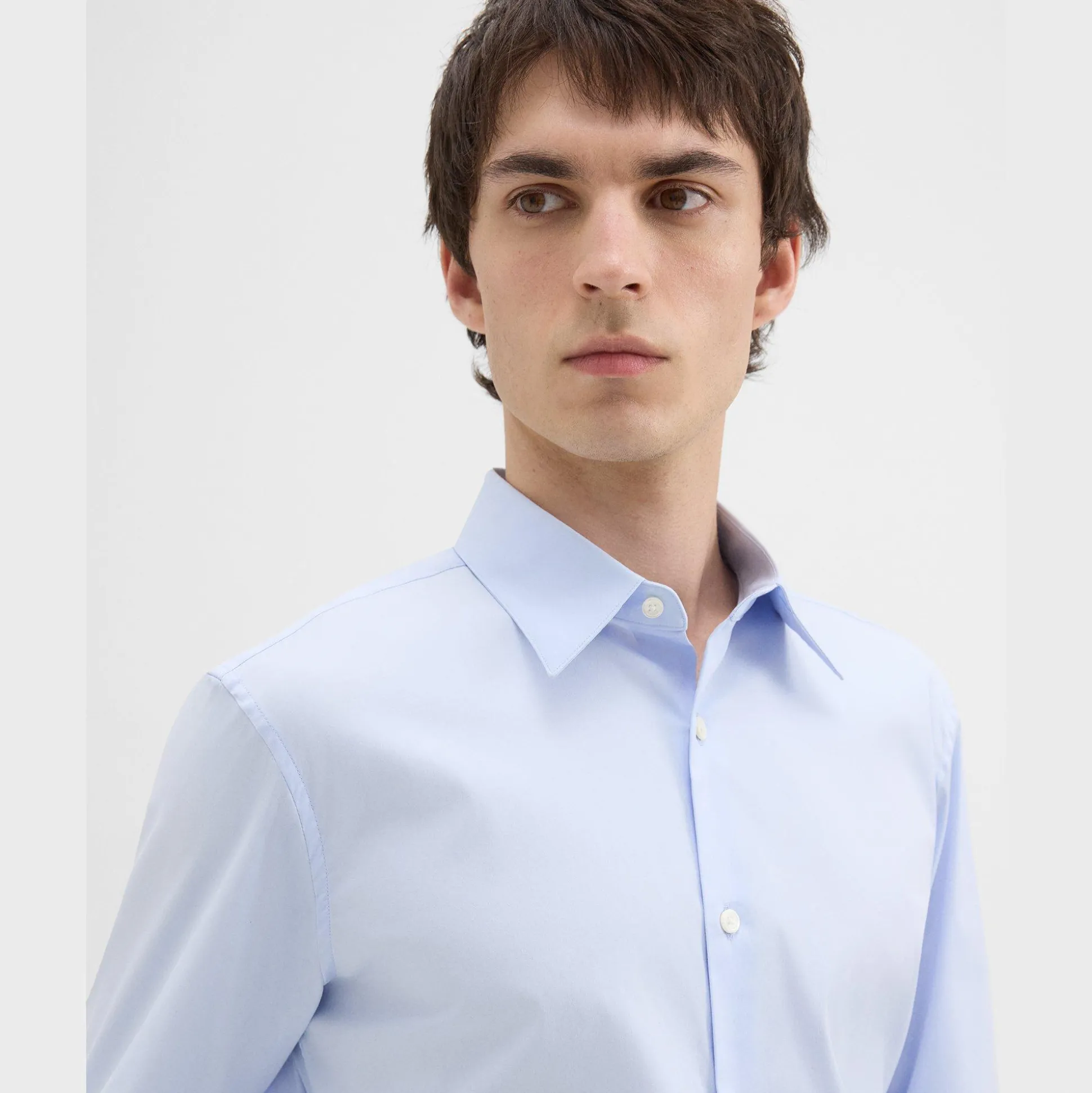 Theory Sylvain Shirt In Good Cotton-Men Shirts