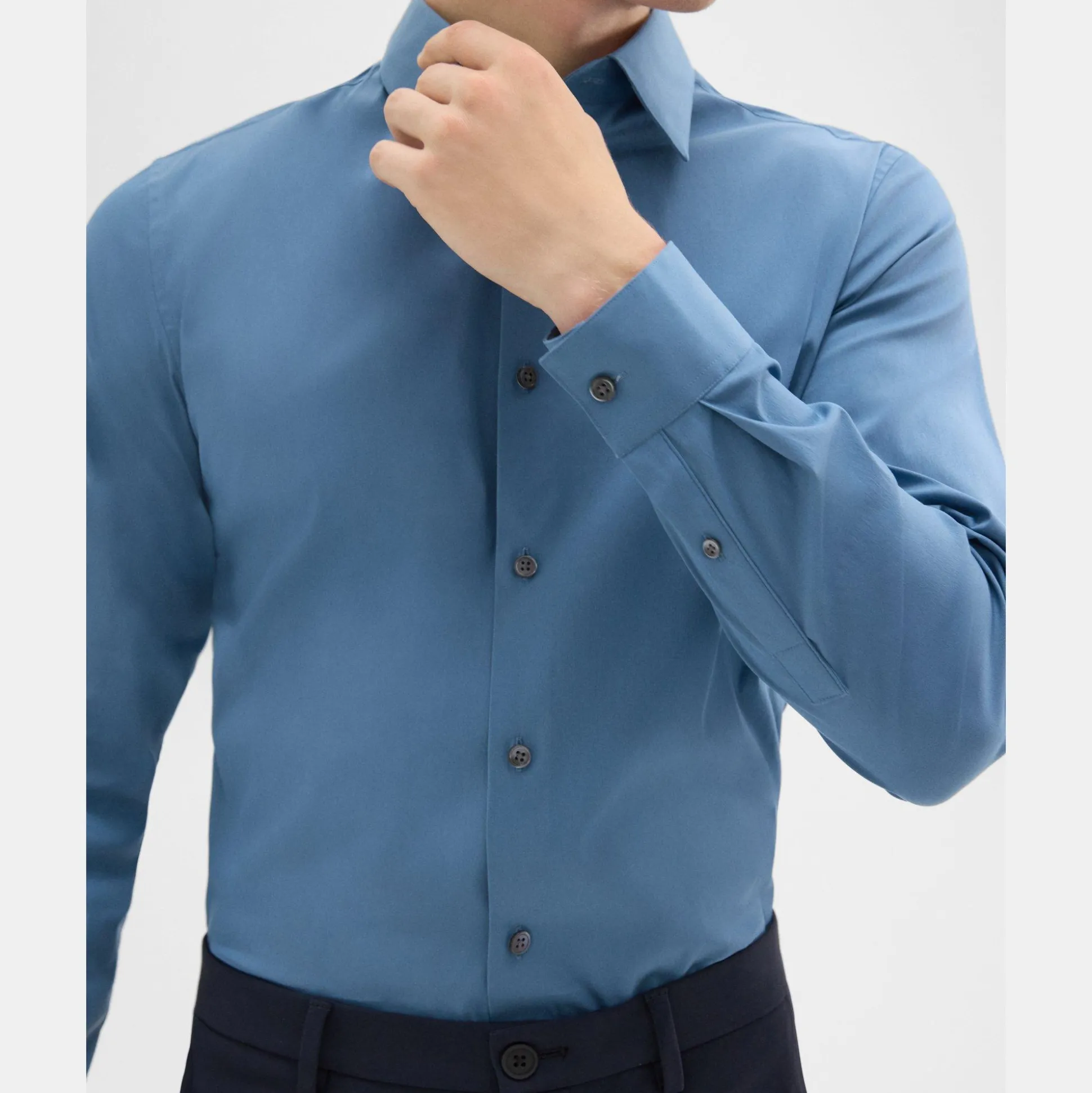 Theory Sylvain Shirt In Good Cotton-Men Shirts