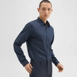 Theory Sylvain Shirt In Good Cotton-Men Shirts
