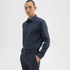 Theory Sylvain Shirt In Good Cotton-Men Shirts