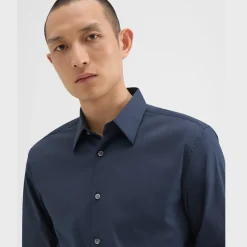 Theory Sylvain Shirt In Good Cotton-Men Shirts