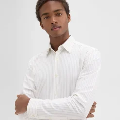 Theory Sylvain Shirt In Striped Structure Knit-Men Shirts