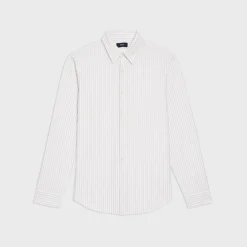 Theory Sylvain Shirt In Striped Structure Knit-Men Shirts