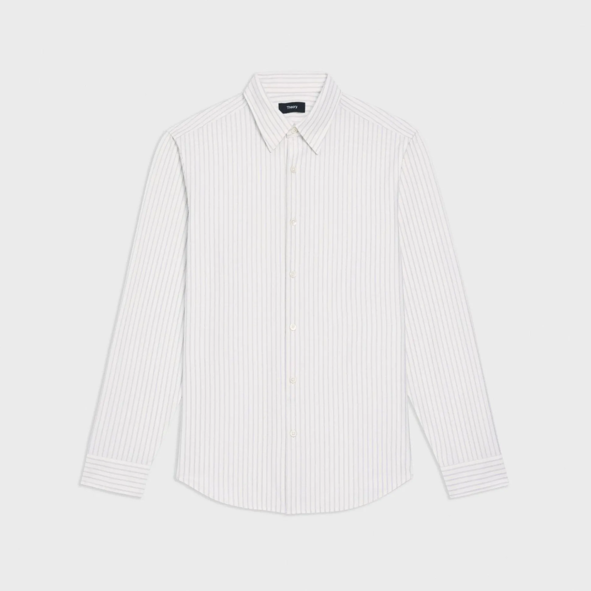 Theory Sylvain Shirt In Striped Structure Knit-Men Shirts