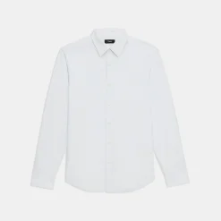 Theory Sylvain Shirt In Striped Cotton Blend-Men Shirts