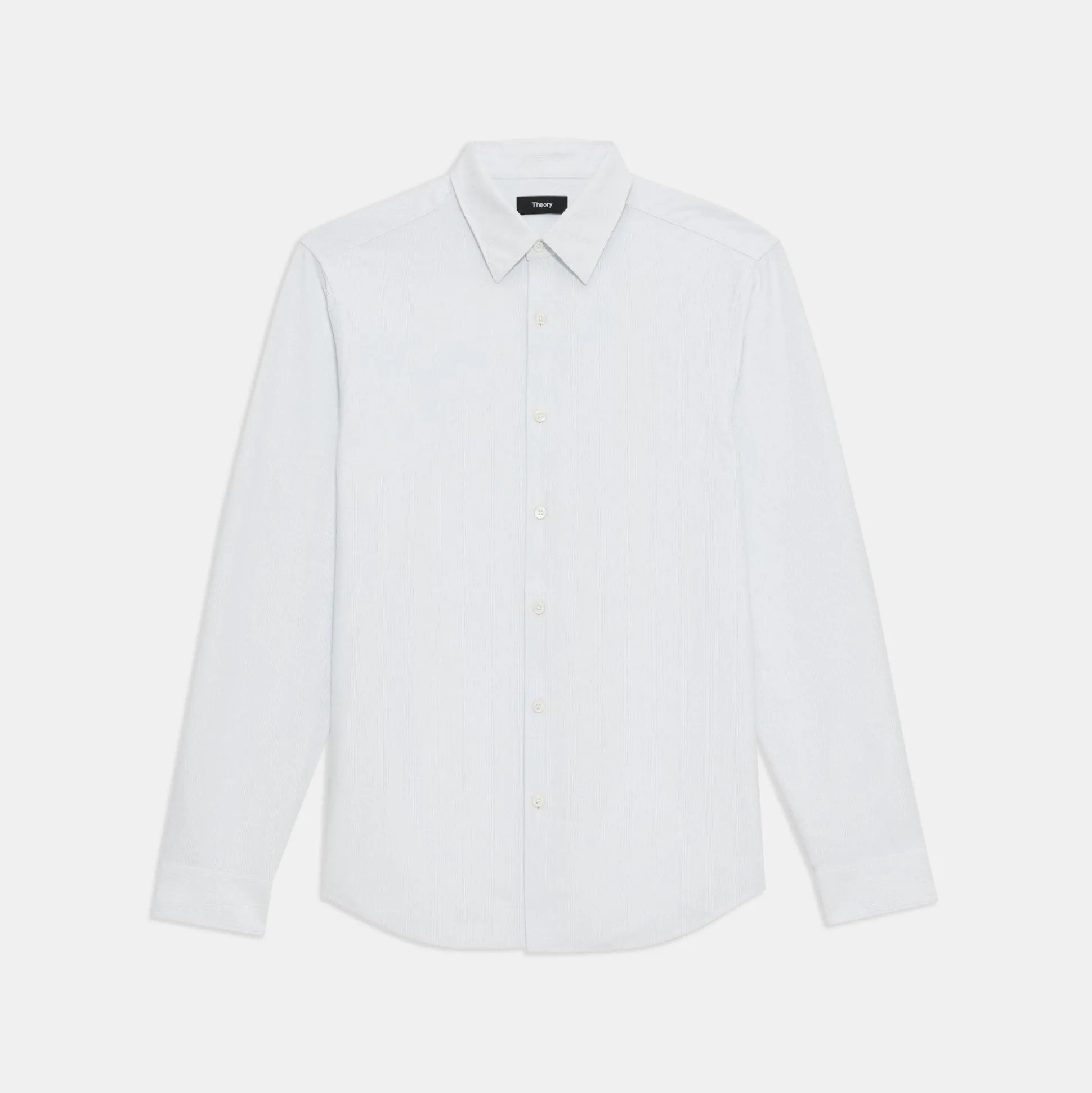 Theory Sylvain Shirt In Striped Cotton Blend-Men Shirts