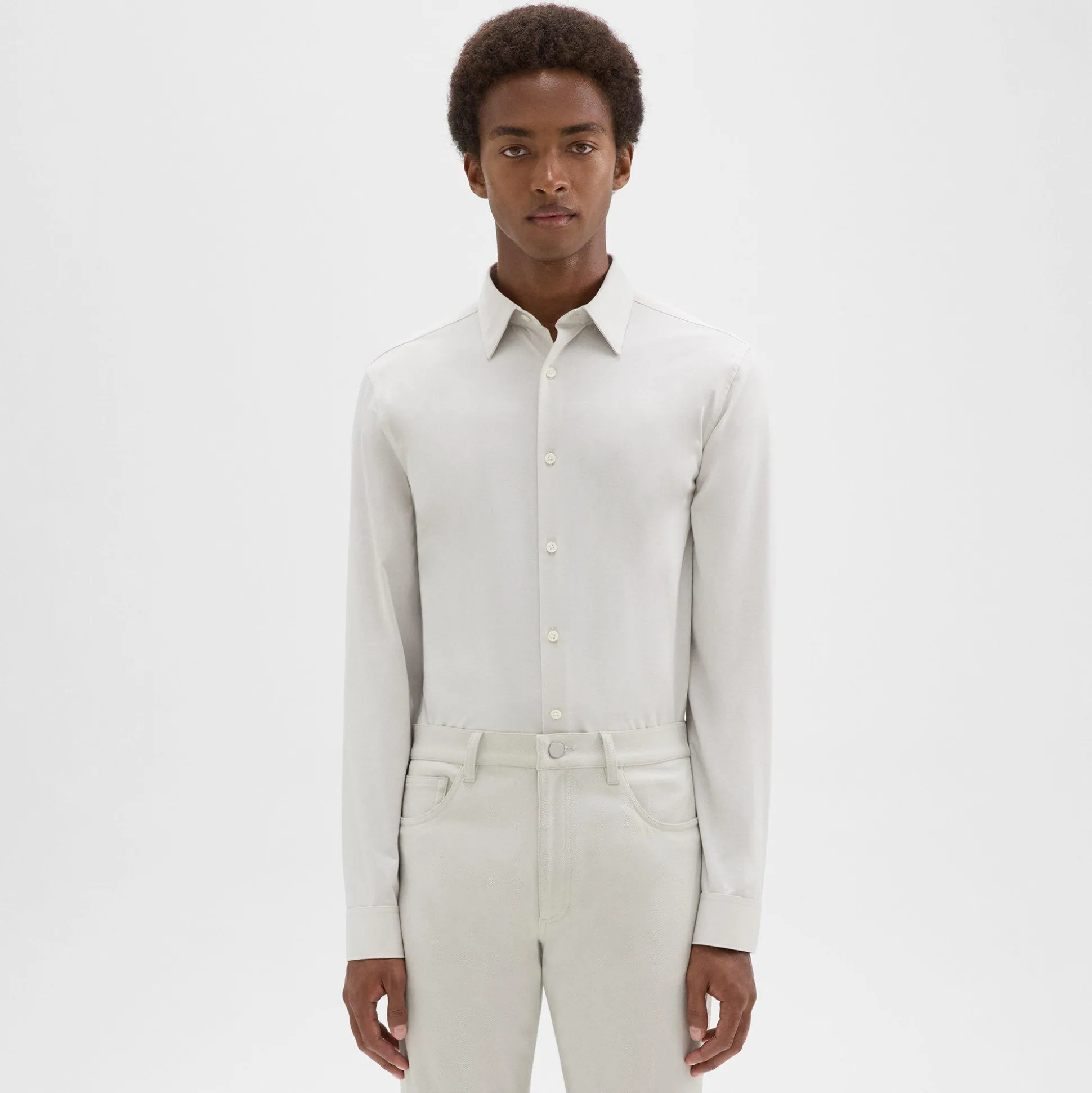 Theory Sylvain Shirt In Structure Knit-Men Shirts