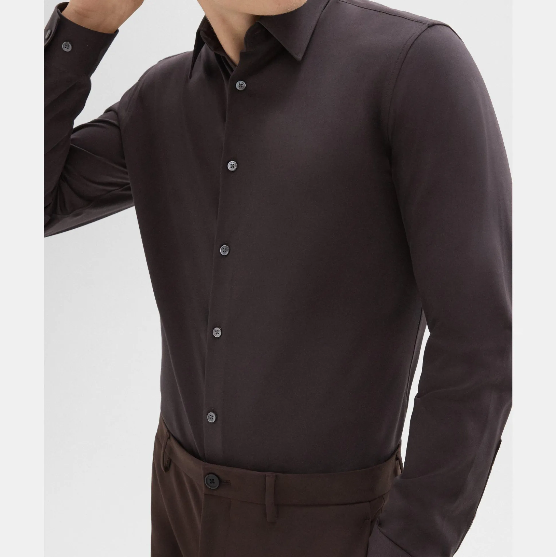Theory Sylvain Shirt In Structure Knit-Men Shirts