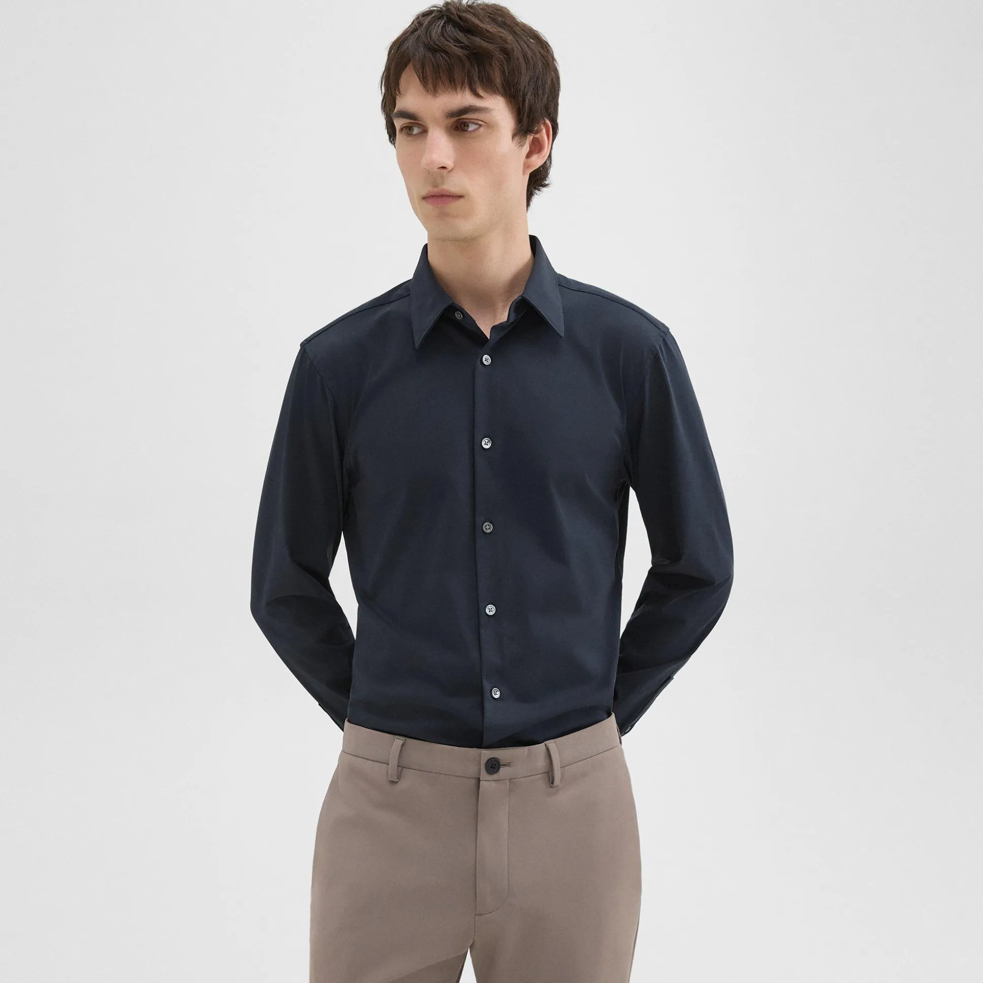 Theory Sylvain Shirt In Structure Knit-Men Shirts