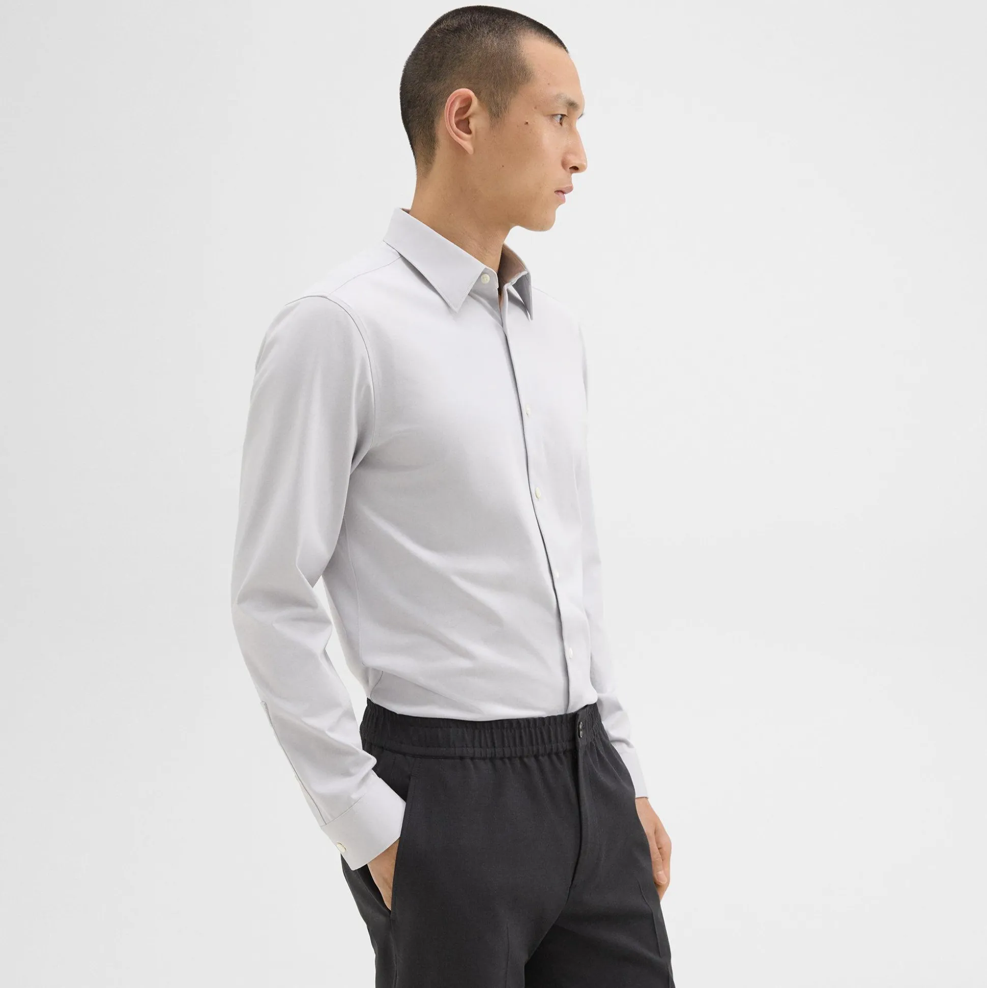 Theory Sylvain Shirt In Structure Knit-Men Shirts