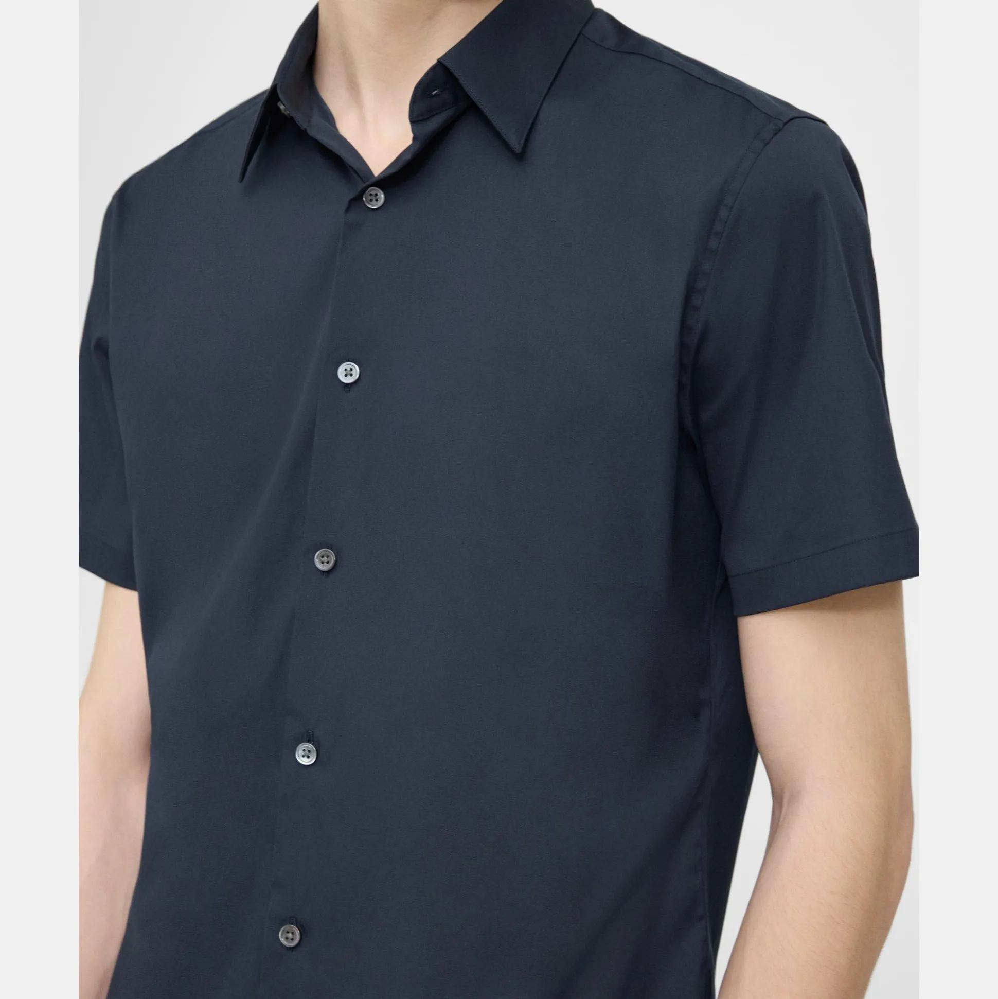 Theory Sylvain Short-Sleeve Shirt In Good Cotton-Men Shirts