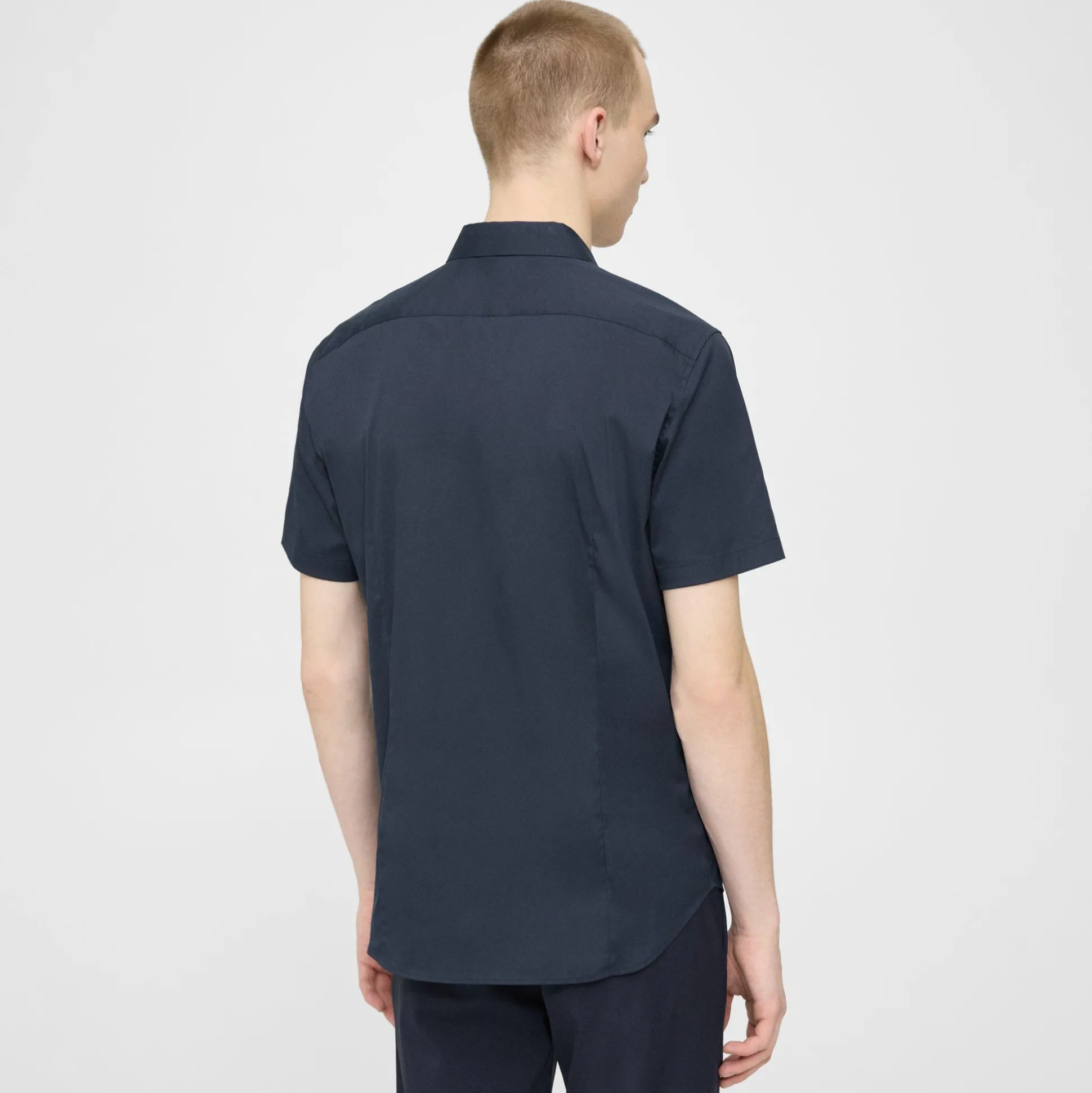 Theory Sylvain Short-Sleeve Shirt In Good Cotton-Men Shirts