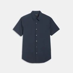 Theory Sylvain Short-Sleeve Shirt In Good Cotton-Men Shirts