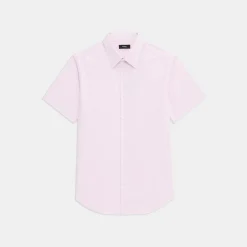 Theory Sylvain Short-Sleeve Shirt In Good Cotton-Men Shirts