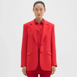 Theory Tailored Slim Blazer In Admiral Crepe-Women Suits|Blazers + Jackets