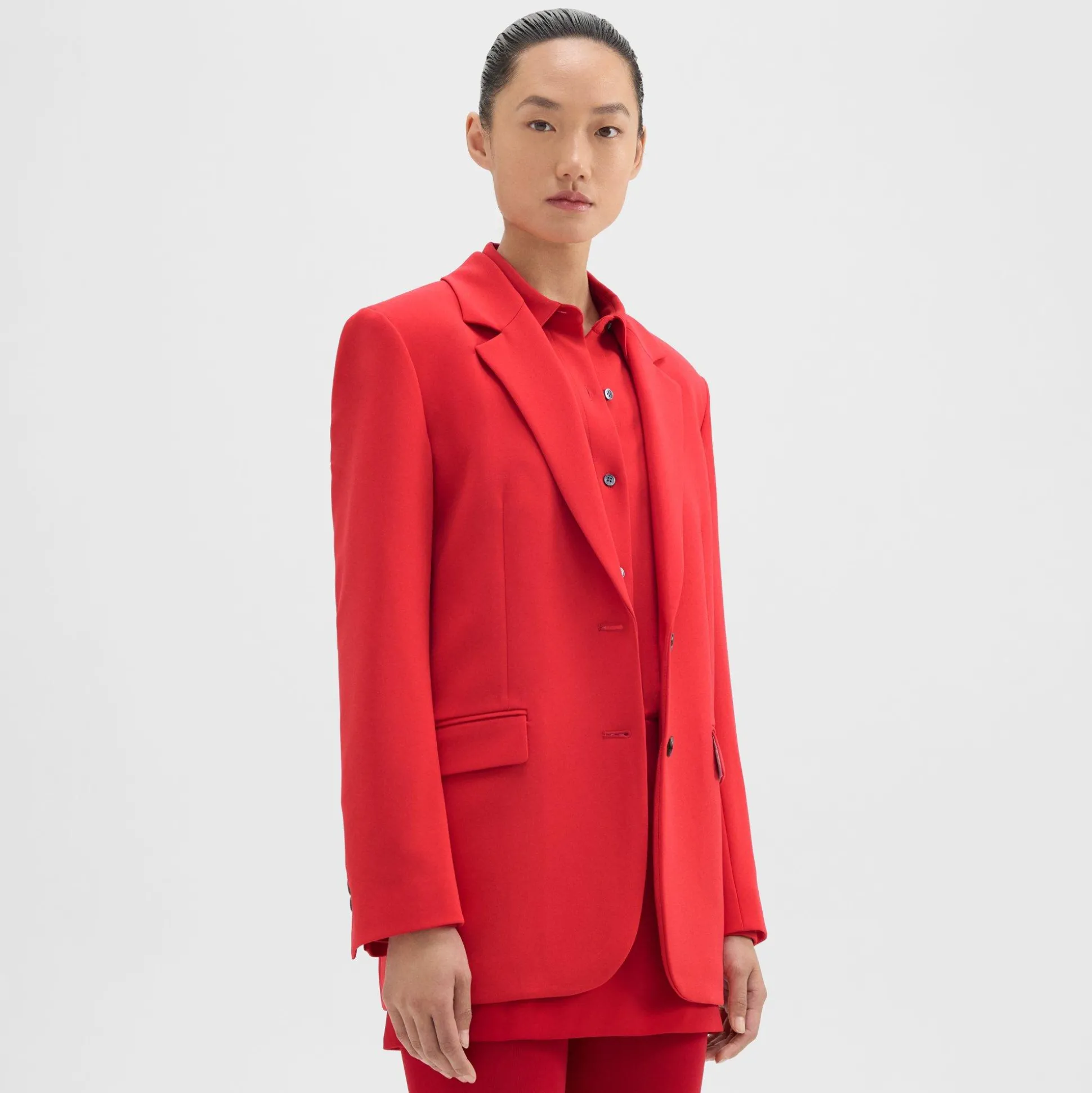 Theory Tailored Slim Blazer In Admiral Crepe-Women Suits|Blazers + Jackets
