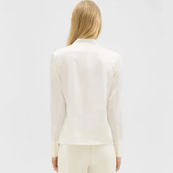 Theory Tie Neck Blouse In Satin-Women Tops