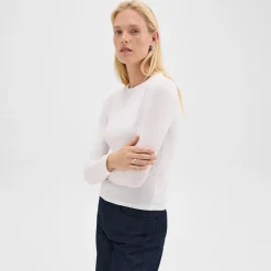 Theory Tiny Long-Sleeve Tee In Organic Cotton-Women T-Shirts
